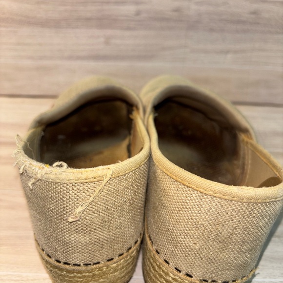 Dansko Clogs Beige Embroidered Paisley Jute Pro Artisan Vegan Burlap Canvas - Picture 8 of 9